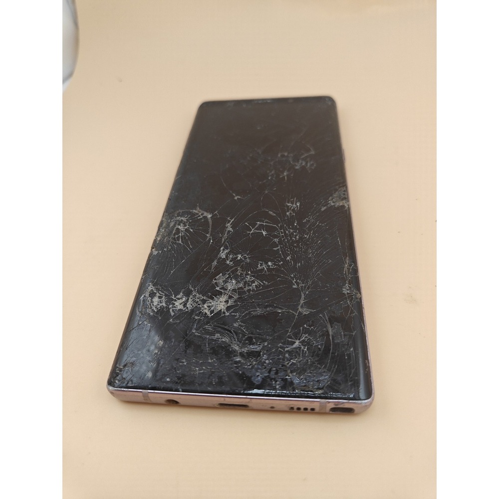 Samsung Galaxy Note9 128GB Purple Cracked Not Charging For Parts Repair